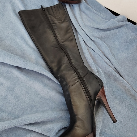 Aldo Florisca Black Leather Knee Hi Boots - Picture 6 of 16